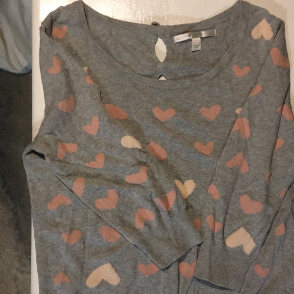 Heart sweater 3/4 sleeve